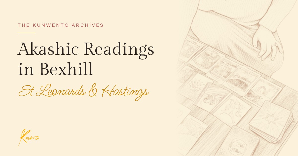Sketched hands laying out card spreads for an Akashic Records reading in Bexhill, St Leonards and Hastings